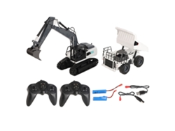 Excavadora De Juguete Rc Recargable Con Pala Metálica, Luces, Control Remoto Funcional, Vehículo De Construcción Eléctrico De 2.4g