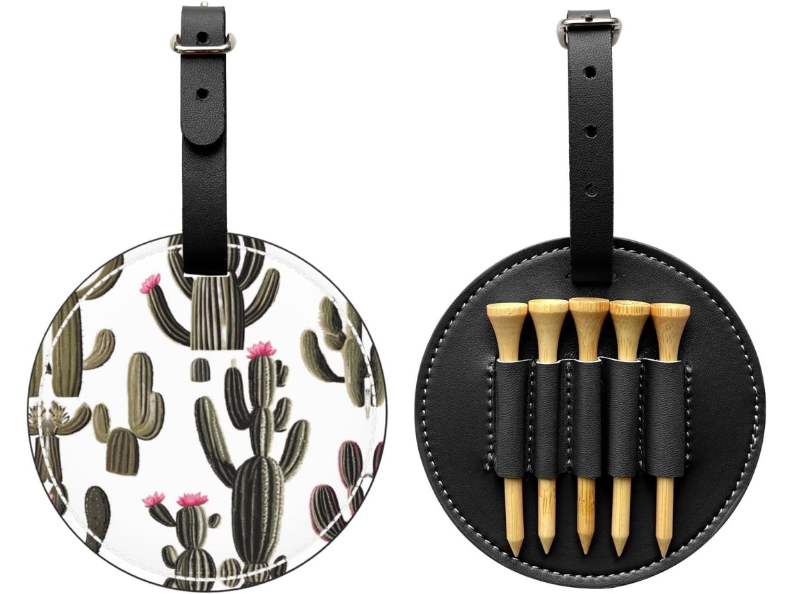 Bolsa para tees de golf Desert Cactus, negra | Sin marca