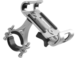 Soporte Fijo Para Teléfono De Bicicleta De Aleación De Aluminio Plateado, Apto Para Teléfonos.