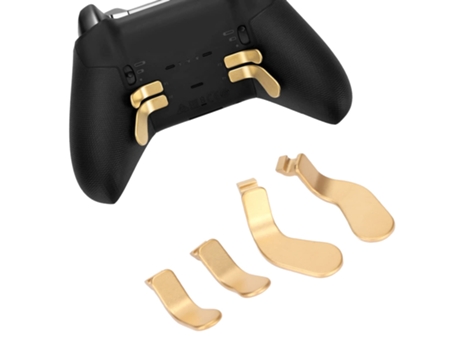 Para Xbox One Elite Controller Series 2 Modelo 1797 Piezas de repuesto de metal que incluyen 4 paletas de control de gatillo de acero inoxidable (Oro)