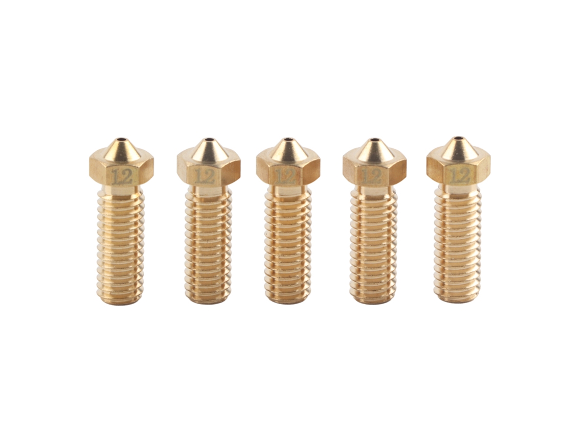 5 boquillas extrusoras CNC de latón resistentes a altas temperaturas de 1,75 mm/1,2 mm para impresora 3D