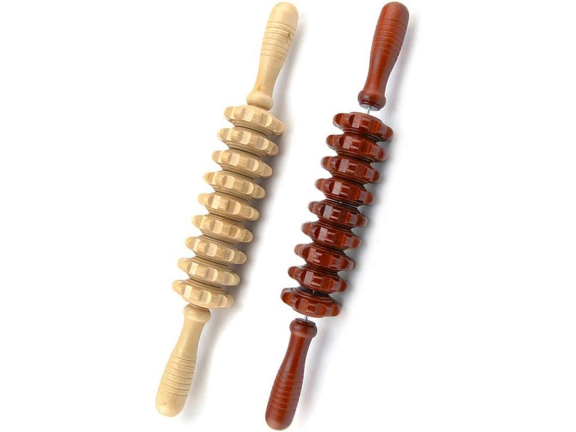 Rodillo De Masaje Manual Para Aliviar La Celulitis Y El Dolor Muscular Con 2 Piezas Desmontables - Herramienta De Relajación