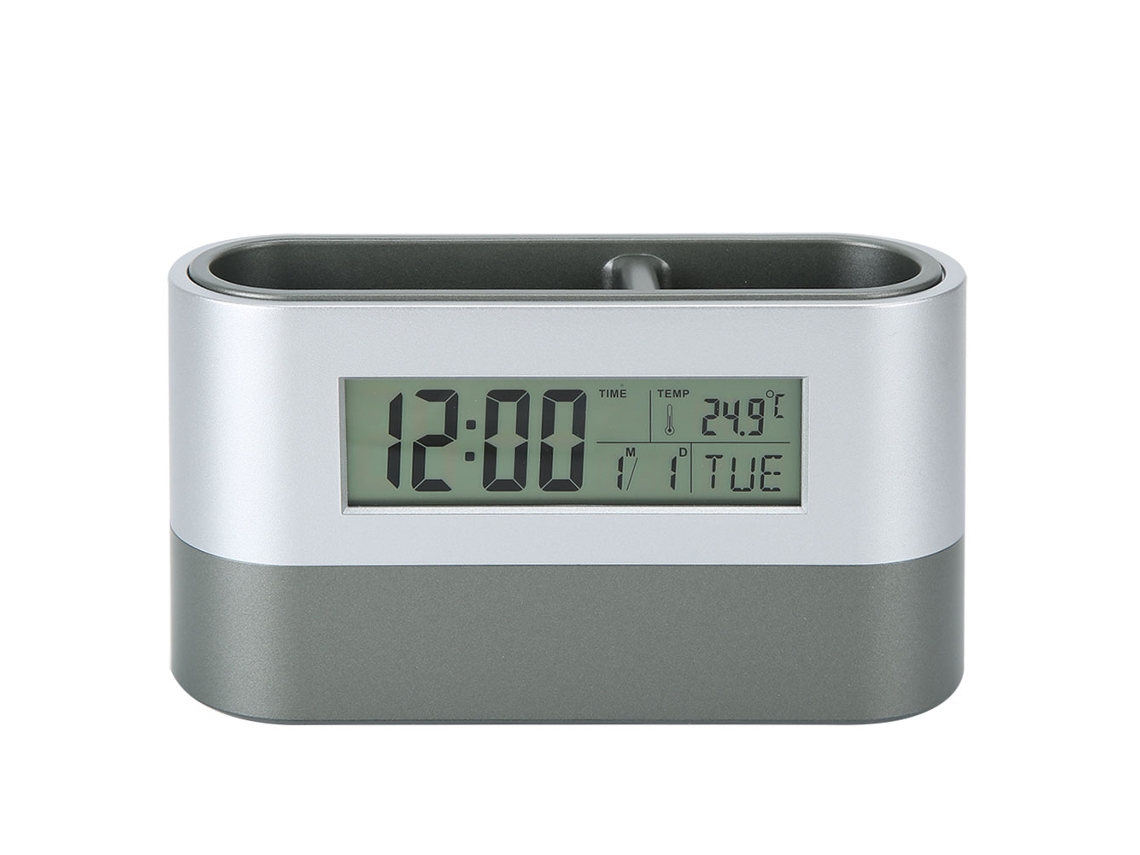 Reloj digital electrónico LCD con calendario perpetuo y visualización de temperatura