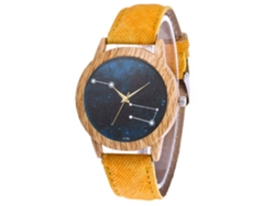 Reloj De Pulsera De Cuarzo Casual Con Correa De Denim Zhoulianfa Amarillo