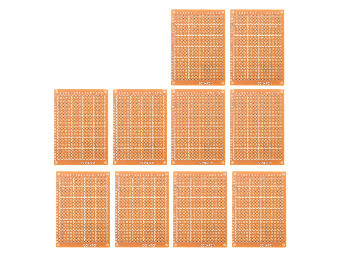 10 Placas De Circuito Impreso Prototipo Universales De 5 × 7 Cm, Una Sola Cara.