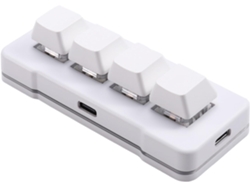 Teclado Personalizado Mini Mk424u Con 4 Interruptores Mecánicos Azules, Conexión Usb, Para Oficina, Juegos Y Multimedia.