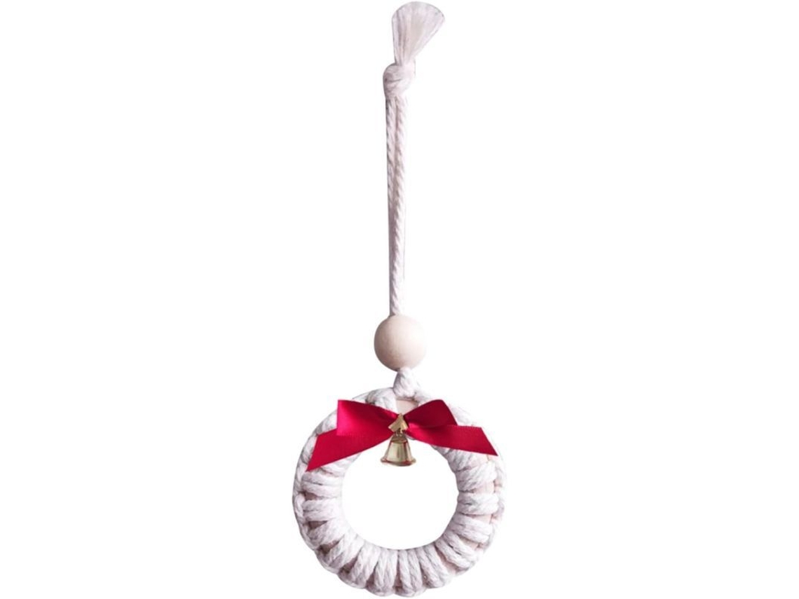 2026-adorno De Corona Navideña Mini Tejida Para Árbol De Navidad Linjou