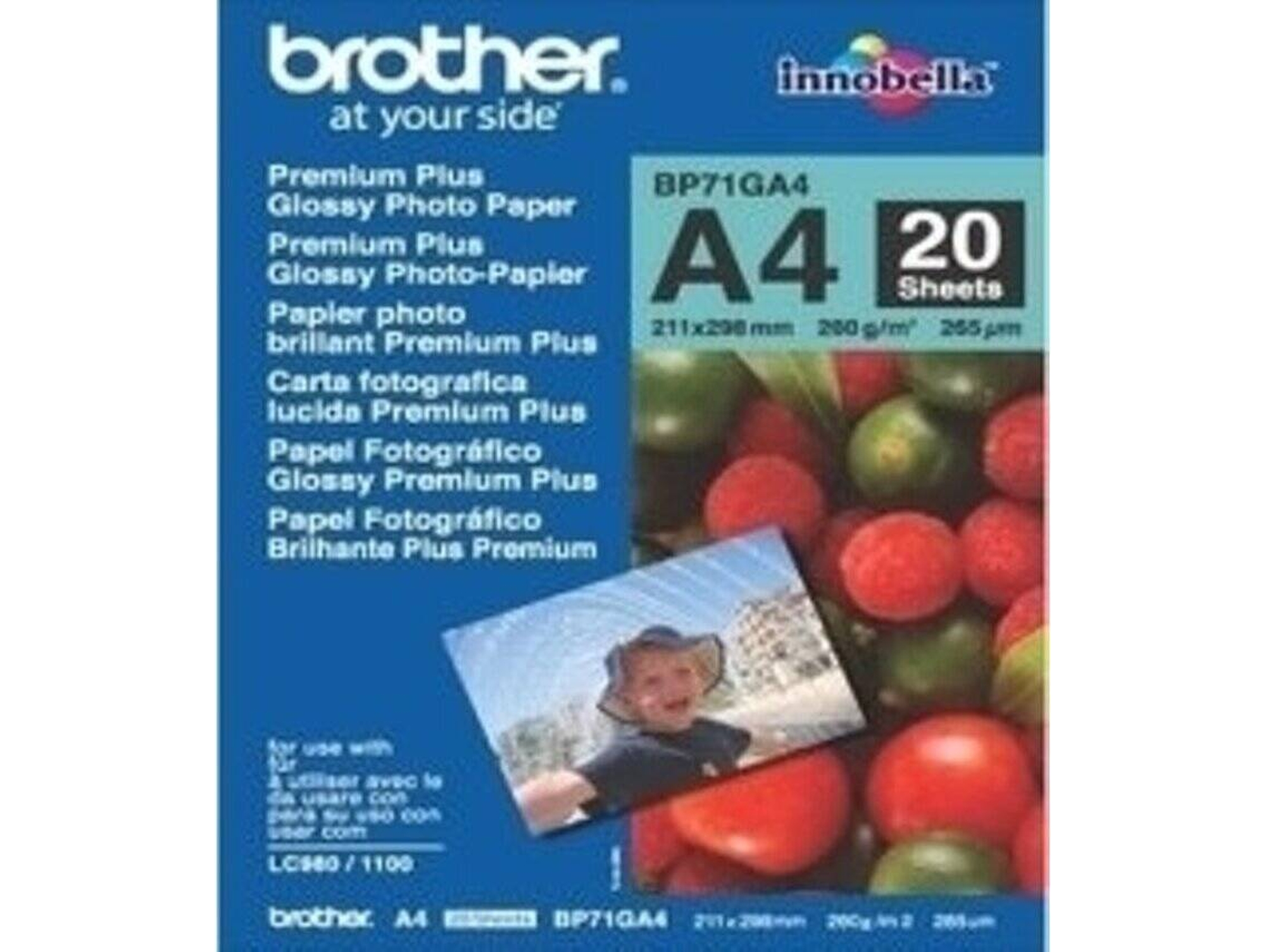 PAPEL BROTHER GLOSSY A4 20FLS - BP71GA4
