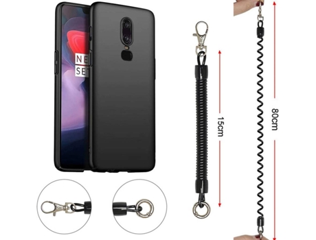 Funda Oneplus 6 Turtleshell Com Cordón Antirrobo Negro