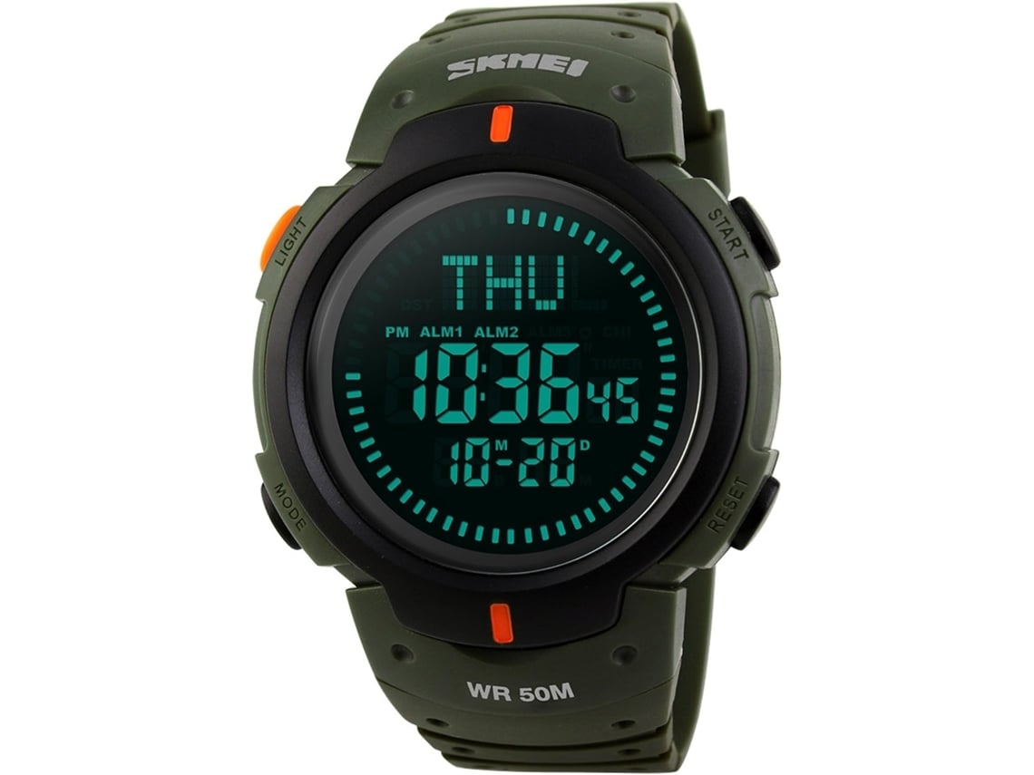 Reloj digital para hombre ELORY con alarma, resistente al agua hasta 50 m.