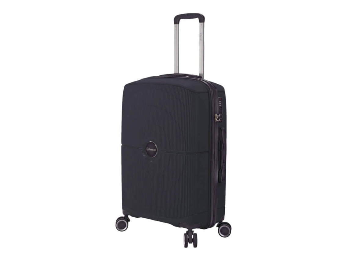 Maleta de viaje mediana/carrito de 65 cm, 4 ruedas, color negro, Bz5711, Benzi