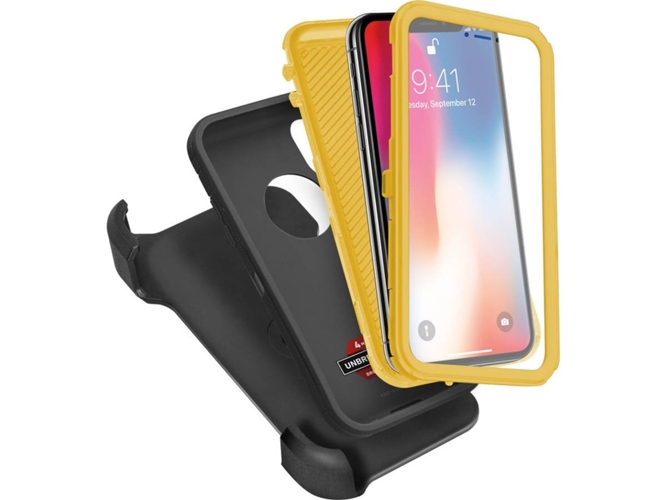 Carcasa y Protector de Pantalla iPhone X, Xs SBS Unbreakable Amarillo