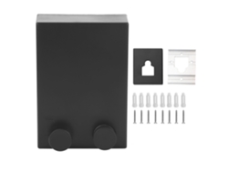 Tendedero de pared telescópico ajustable, acero inoxidable, negro.