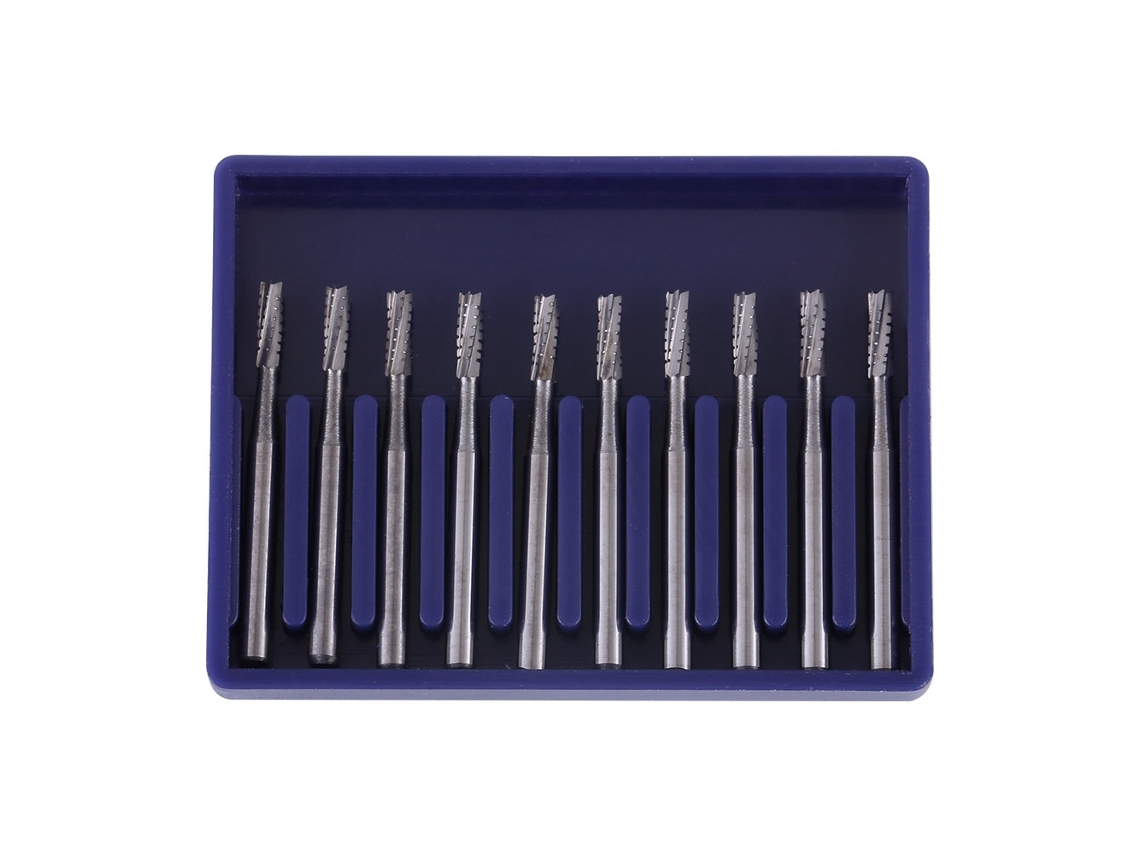 10 Brocas Dentales De Carburo De Tungsteno Para Cortar Coronas Metálicas Fg558