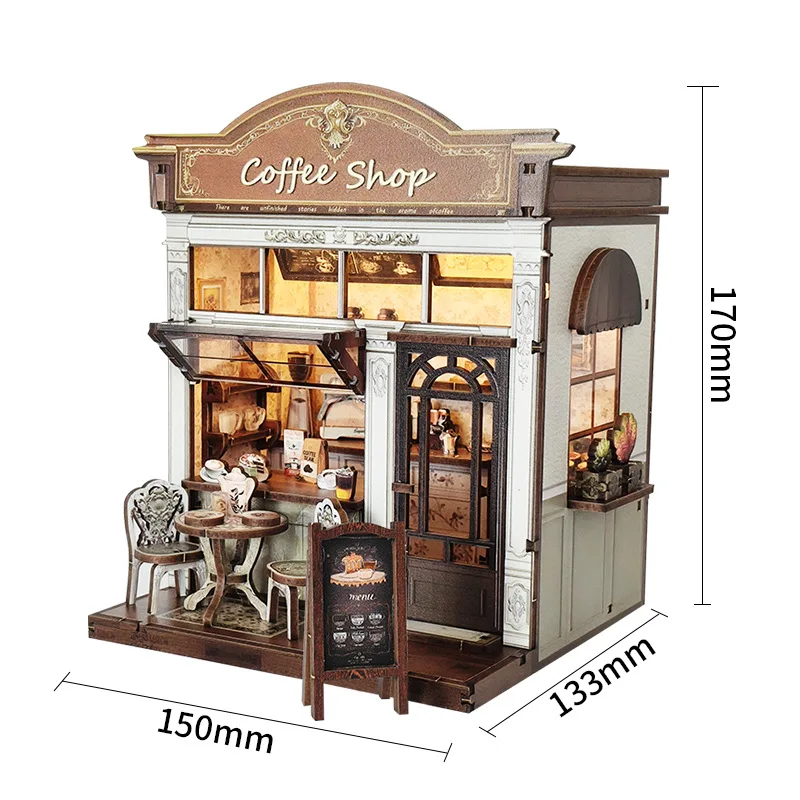 Kit De Casa Miniatura 3d “café Encounter” Para Armar