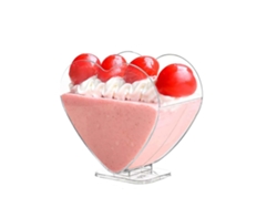 10 Vasos De Postre De Plástico De 70 Ml, Recipientes Dispensadores Con Forma De Corazón