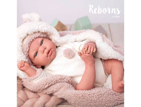 Muñeco ARIAS Arias Reborns 40 cm Anna con Manta y Peluche (Edad Mínima: 3 Años - 46,5 x 21,5 x 30 cm)