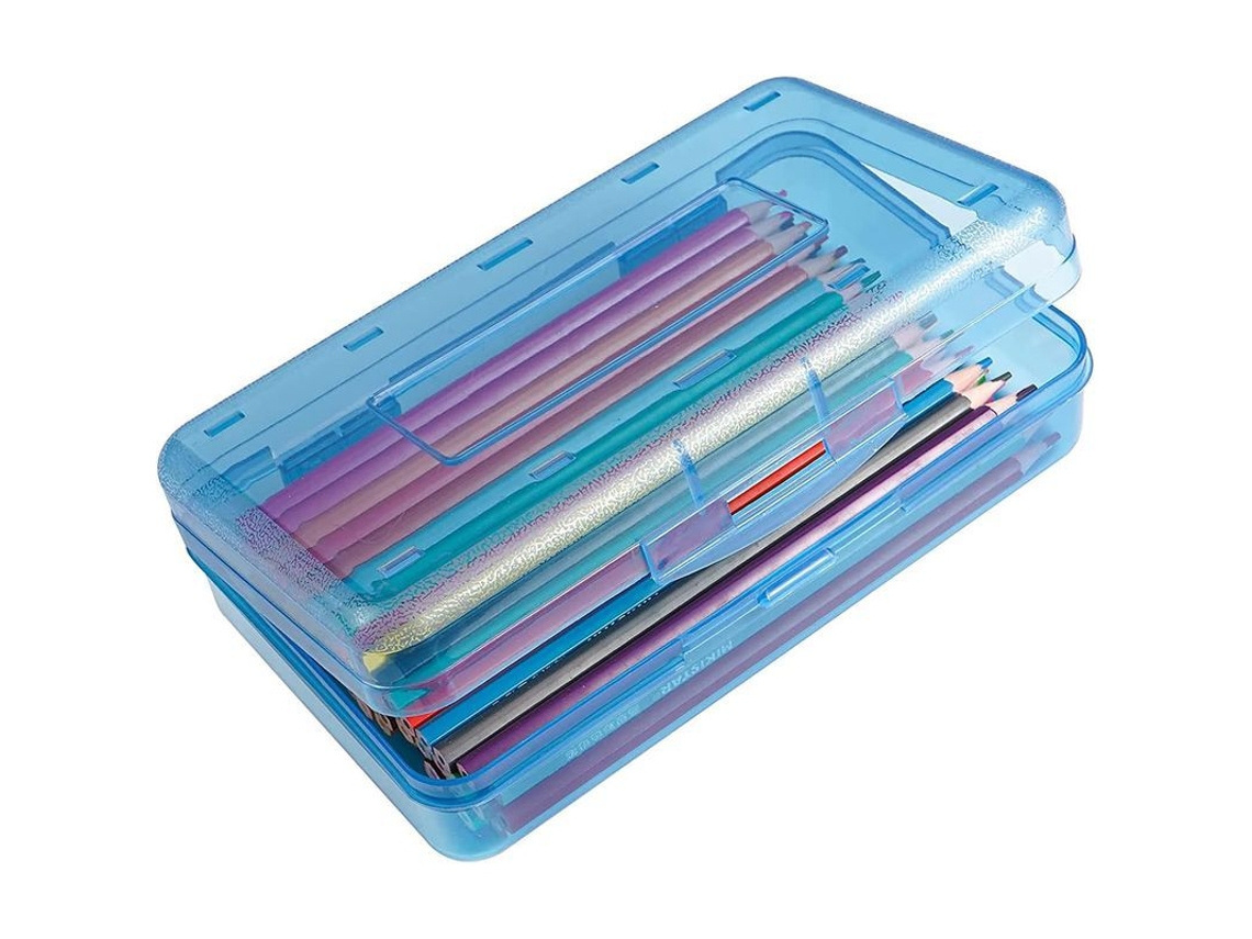 2026rebe-estuche De Lápices De Plástico Color Linjou, Gran Capacidad Con Tapa Apretada Para Útiles Escolares Y Oficina (transparente)
