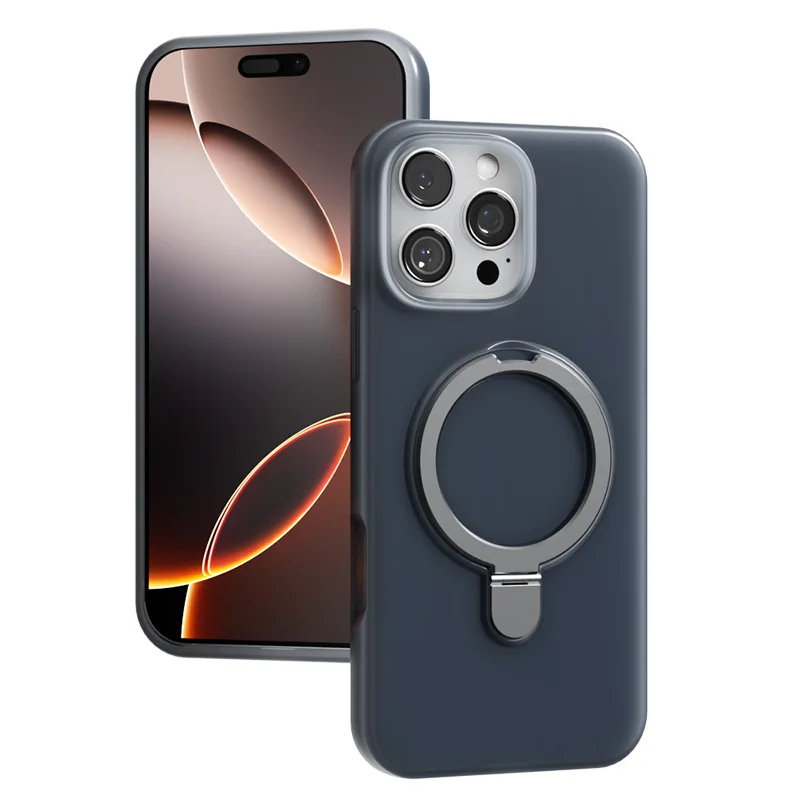 (iphone 14, Negro) Anillo De Soporte Magnético De Silicona Líquida, Funda Magsafe Para Iphone