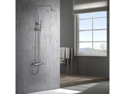 Set Colonna Doccia Miscelatore Monocomando Cromata En Acciaio Y Ottone Con Asta Estensibile Y Soffione Anticalcare à20 Imex Imex Bdys045
