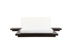 Cama con somier BELIANI Zen de MDF Madera oscura 308x229x86