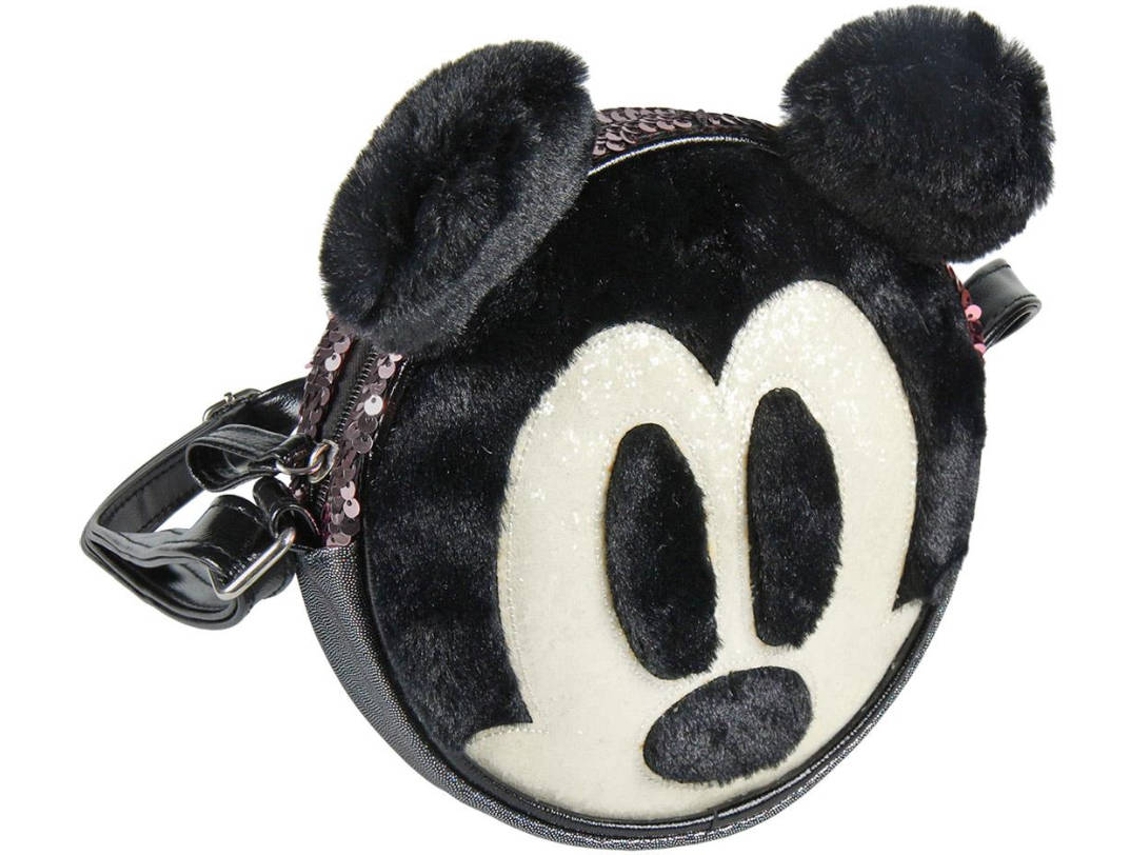 Bandolera MICKEY MOUSE (Negro - Cuero Sintético - 21x21x6 cm)