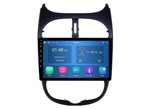 Autoradio 4GB RAM64GB ROM ROVERONE para Peugeot 206 1998 - 2012 CarPlay Android Coche Radio Bluetooth Navegación