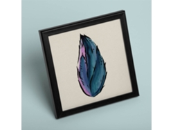 Póster NACNIC de Flores y Naturaleza. Cuadrada Timidez Azul, Ilustrada con Dibujos A Color.