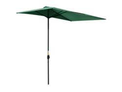 Parasol semicircular de 230x130x245 cm con manivela, protección UV 30+ y mástil metálico.