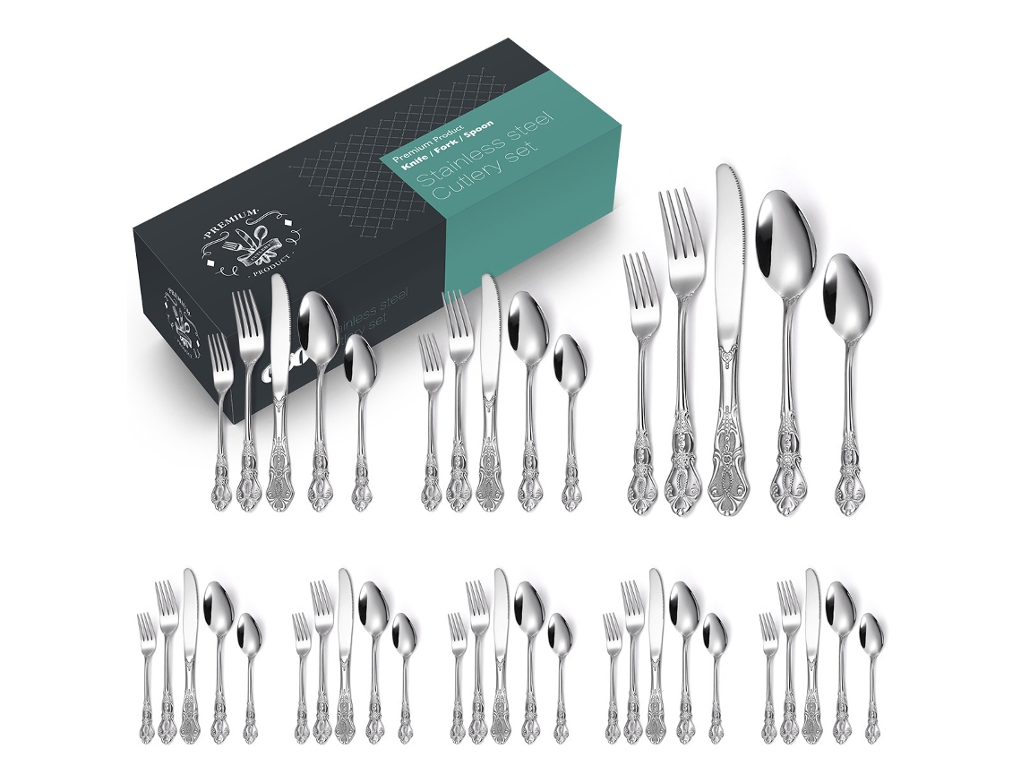 Conjunto de Talheres de Aço Inoxidável 40 Peças GERTIZ
