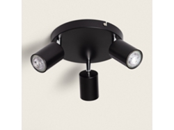 Lámpara de Techo Orientable Circular Metal 3 Focos Albus Black