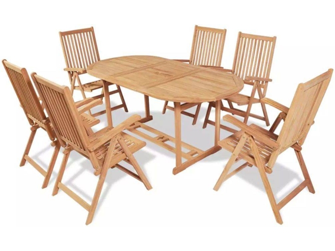 Conjunto 7 Muebles De Jardin VIDAXL Marrón Teca