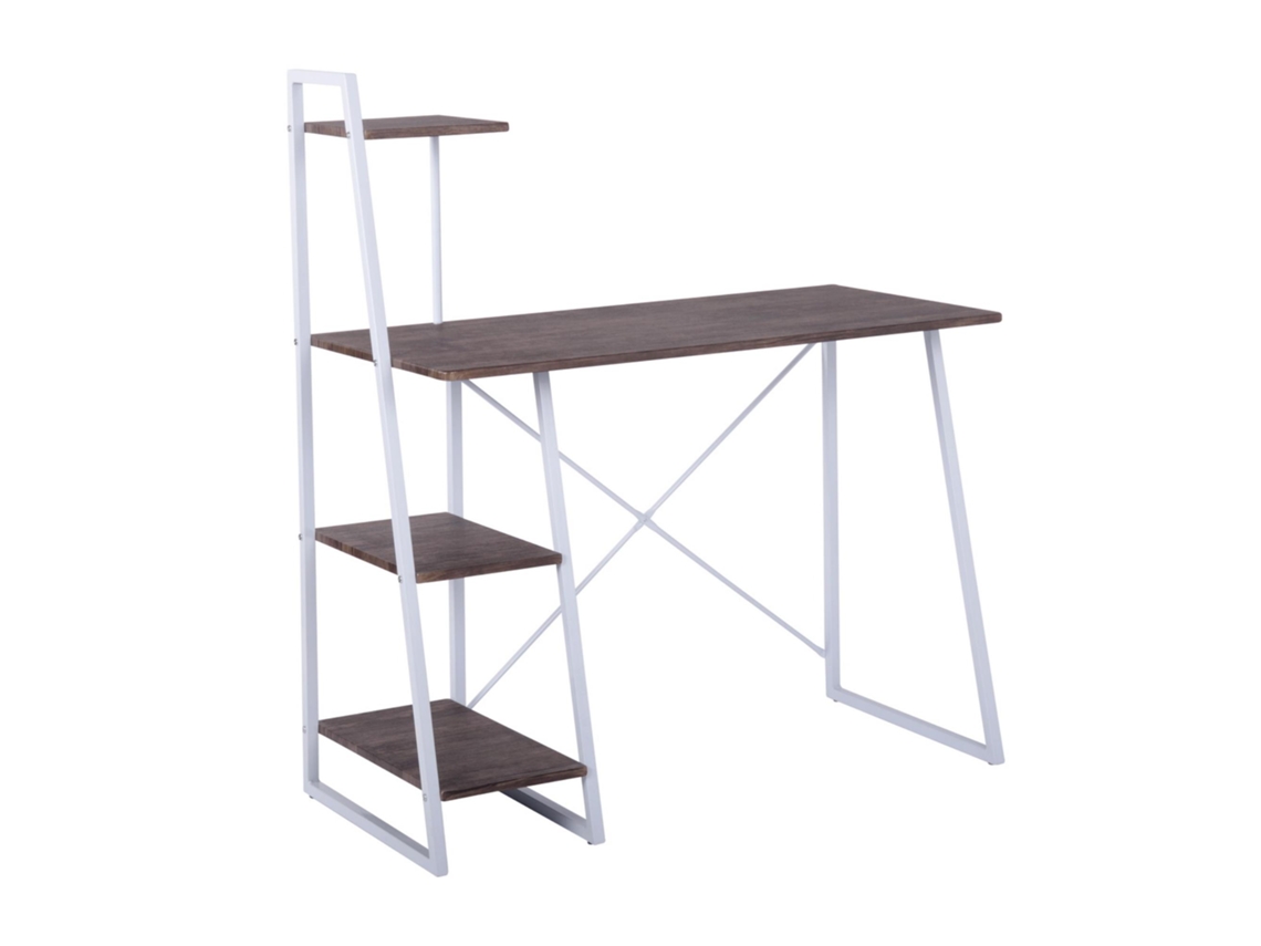 Mesa de centro Well Home con estantes en nogal blanco Wellhome