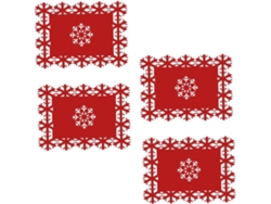 Juego De Mesa Navideño De 4 Piezas Con Copos De Nieve De Fieltro, Antideslizante, Con Aislamiento Térmico, Ideal Para La Decoración De La Mesa.