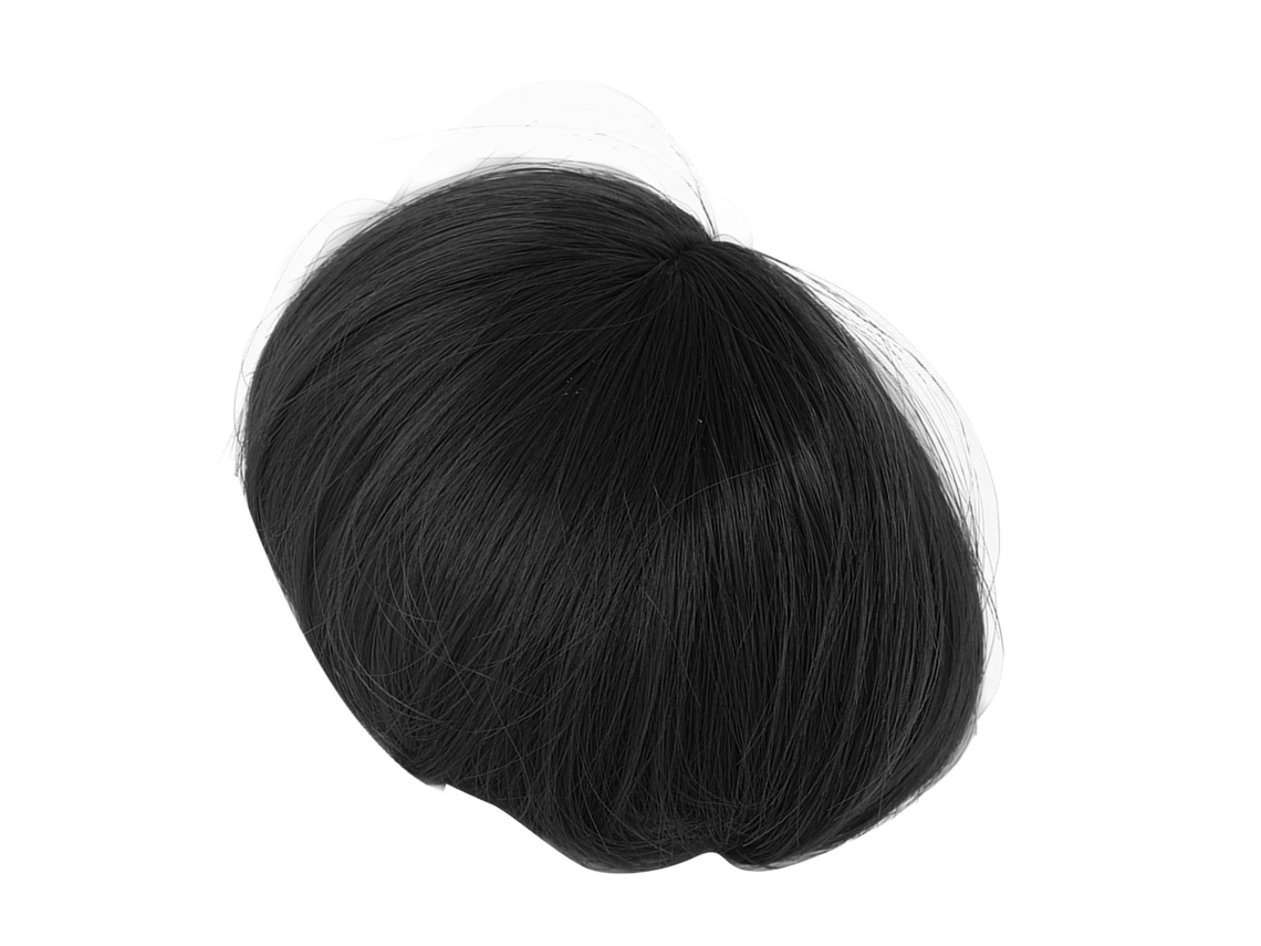Peluca Para Muñeca, Cabello Corto De 1/3 De Largo, Alta Elasticidad, Tacto Suave, Enrejado Natural, Negro.