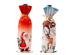 Funda para botella de vino navideña, bolsas de fiesta reutilizables RNEMITERY