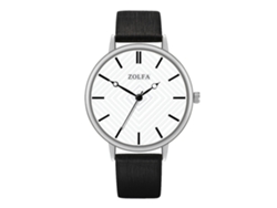 Reloj De Pulsera Redondo Analógico De Piel Sintética Con Movimiento De Cuarzo Para Parejas, Color Negro.
