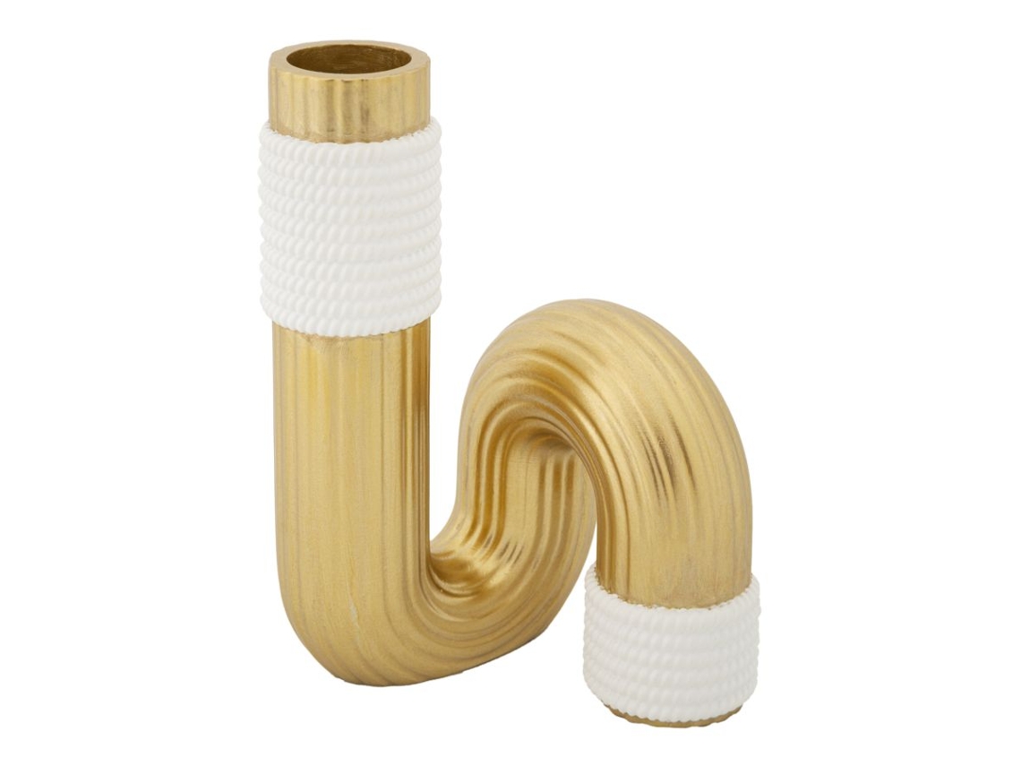Florero Bann Cm 10,7x10,7x18,3 Unico / Oro/blanco