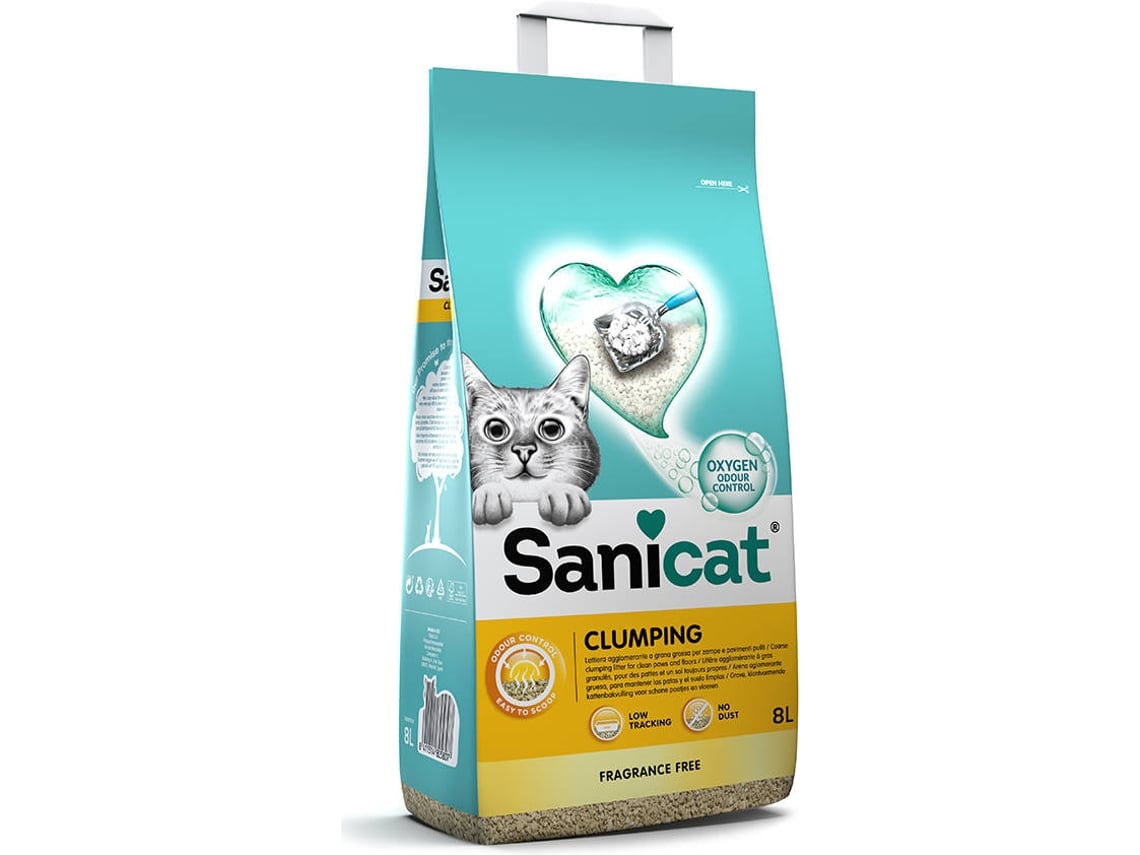 Arena Aglomerante para Gato SANICAT Clumping sin Fragancia (8L