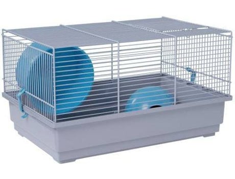 Jaula para Hamsters VOLTREGA 113 (Gris y Azul - 25,5x39x22 cm - Plástico y Metal)