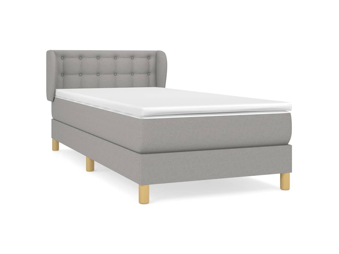 Maison Exclusive - Cama Box Spring Con Colchón Tela Gris Claro 80x200 Cm