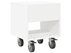 Mesita de noche blanca con madera procesada MAISON EXCLUSIVE (40,5x40x48 cm)