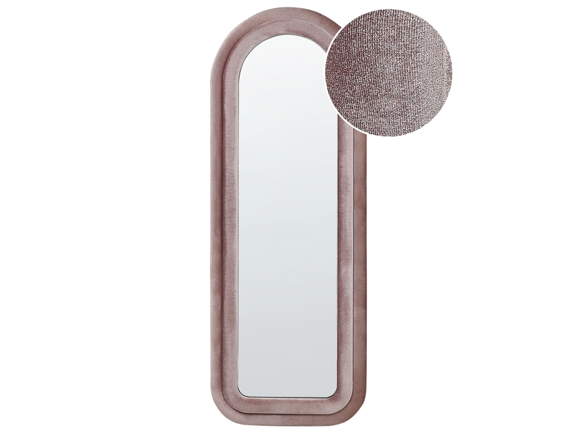 Espejo BELIANI Culan de Terciopelo Rosa 60x4x160