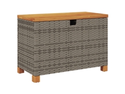 Caja de almacenaje jardín madera acacia ratán gris VIDAXL (80 x 40 x 48 cm)