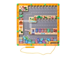 Laberinto digital de madera (naranja) para desarrollar la motricidad fina