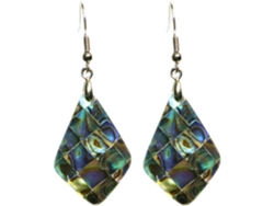 Brincos Pendentes Femininos, Concha De Abalone Natural, Design Angular Original, Joias