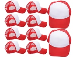 Gorras De Béisbol Lisas, Paquete De 10, Blancas