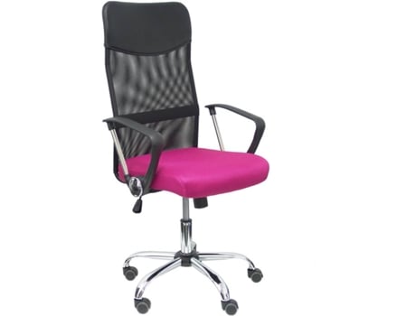 Silla Operativa Pyc gontar rosa brazos ajustables malla respaldo negro asiento marca piqueras y crespo
