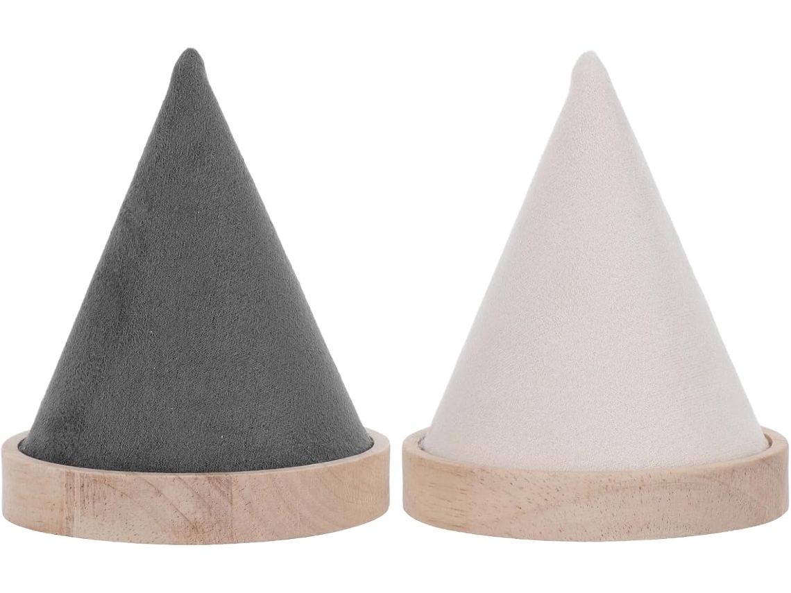 Soporte Cónico 2 Piezas Exhibir Joyas Beige Pulseras Relojes Estable Ideal Tocador Tienda Almacenamiento Hogar