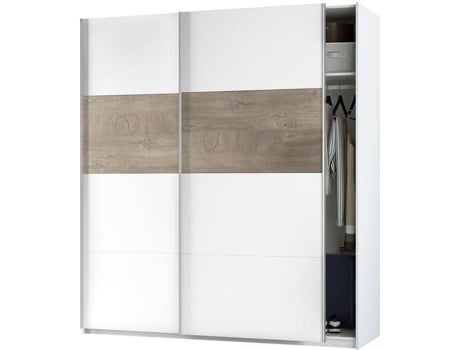 Armario HABITDESIGN Aikos (Blanco y Roble - Melamina - 180x200x60 cm)